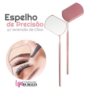 Espelho de precisão retangular Inox para Alongamento de Cílios profissional
