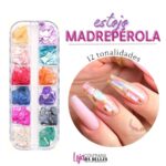 Kit Madrepérola 12 cores para Unha em Gel Encapsulada Estojo com Peças Grandes