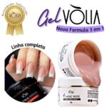 Gel Vólia para Alongamento de Unhas Pote 24g Nova Formula 3 em 1 Contrução Ponto de Tensão e Pré curvatura